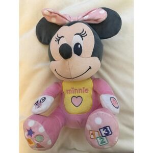 Rare Disney Baby Minnie Mouse ABC 123 Interactive Plush Doll  Pink Works Great